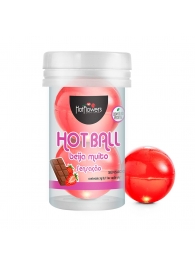 Лубрикант на масляной основе Hot Ball Beija Muito с ароматом шоколада и клубники (2 шарика по 3 гр.) - HotFlowers - купить с доставкой в Казани