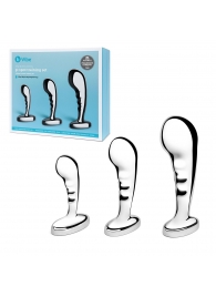 Набор из 3 стальных стимуляторов простаты Stainless Steel P-spot Training Set - b-Vibe - в Казани купить с доставкой