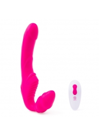 Розовый безремневой страпон на радиоуправлении Strapless Together - 22 см. - Together Toy - купить с доставкой в Казани
