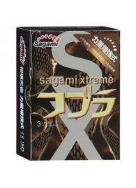 Суженные к основанию презервативы Sagami Xtreme COBRA - 3 шт. - Sagami - купить с доставкой в Казани