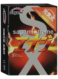 Презервативы Sagami Xtreme ENERGY с ароматом энергетика - 3 шт. - Sagami - купить с доставкой в Казани