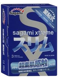 Розовые презервативы Sagami Xtreme FEEL FIT 3D - 3 шт. - Sagami - купить с доставкой в Казани