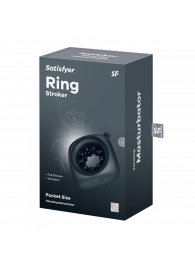 Черный мужской вибромассажер Ring Stroker - Satisfyer - в Казани купить с доставкой
