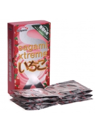 Презервативы Sagami Xtreme Strawberry c ароматом клубники - 10 шт. - Sagami - купить с доставкой в Казани