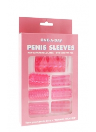 Набор из 7 розовых насадок на пенис ONE-A-DAY PENIS SLEEVES PINK - Seven Creations - в Казани купить с доставкой
