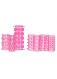 Набор из 7 розовых насадок на пенис ONE-A-DAY PENIS SLEEVES PINK - Seven Creations - в Казани купить с доставкой