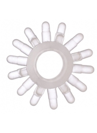 Прозрачное гелевое эрекционное кольцо с шипиками - Toyfa Basic - в Казани купить с доставкой