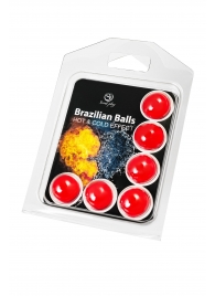 Набор из 6 шариков с массажным маслом Brazilian Balls с охлаждающим и разогревающим эффектом - Secret Play - купить с доставкой в Казани