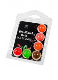 Набор из 6 шариков с ароматизированными массажными маслами Brazilian Balls - Secret Play - купить с доставкой в Казани