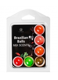 Набор из 6 шариков с ароматизированными массажными маслами Brazilian Balls - Secret Play - купить с доставкой в Казани