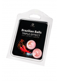 Набор из 2 шариков с массажным маслом Brazilian Balls с тройным эффектом - Secret Play - купить с доставкой в Казани