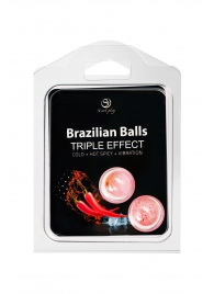 Набор из 2 шариков с массажным маслом Brazilian Balls с тройным эффектом - Secret Play - купить с доставкой в Казани