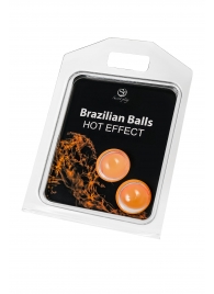 Набор из 2 шариков с массажным маслом Brazilian Balls с разогревающим эффектом - Secret Play - купить с доставкой в Казани