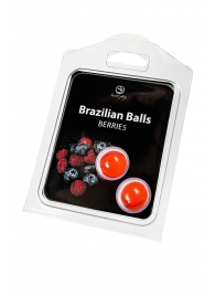 Набор из 2 шариков с массажным маслом Brazilian Balls с ароматом ягод - Secret Play - купить с доставкой в Казани