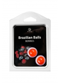 Набор из 2 шариков с массажным маслом Brazilian Balls с ароматом ягод - Secret Play - купить с доставкой в Казани