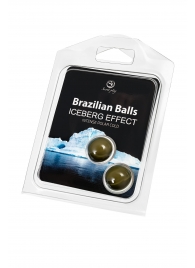 Набор из 2 шариков с массажным маслом Brazilian Balls с ледяным эффектом - Secret Play - купить с доставкой в Казани