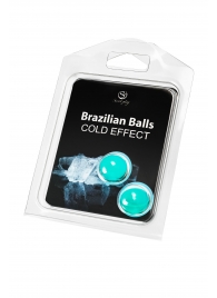 Набор из 2 шариков с массажным маслом Brazilian Balls с охлаждающим эффектом - Secret Play - купить с доставкой в Казани