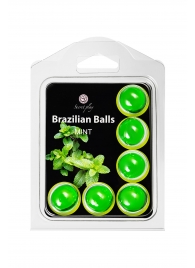 Набор из 6 шариков с массажным маслом Brazilian Balls с ароматом мяты - Secret Play - купить с доставкой в Казани