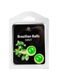 Набор из 2 шариков с массажным маслом Brazilian Balls с ароматом мяты - Secret Play - купить с доставкой в Казани