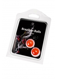 Набор из 2 шариков с массажным маслом Brazilian Balls с ароматом вишни - Secret Play - купить с доставкой в Казани