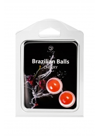 Набор из 2 шариков с массажным маслом Brazilian Balls с ароматом вишни - Secret Play - купить с доставкой в Казани