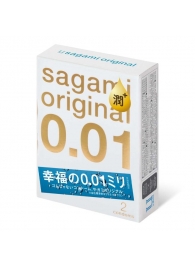 Увлажнённые презервативы Sagami Original 0.01 Extra Lub - 2 шт. - Sagami - купить с доставкой в Казани