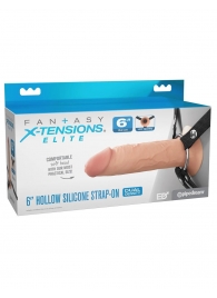 Полый страпон на ремнях 6’’ Hollow Silicone Strap-on - Pipedream - купить с доставкой в Казани