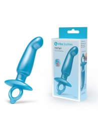 Голубая анальная пробка для массажа простаты Hither Silicone Prostate Plug - 14,3 см. - b-Vibe - в Казани купить с доставкой