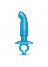 Голубая анальная пробка для массажа простаты Hither Silicone Prostate Plug - 14,3 см. - b-Vibe - в Казани купить с доставкой