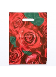 Пакет с цветочным принтом и вырубной ручкой (30х40 см) - Сима-Ленд - купить с доставкой в Казани