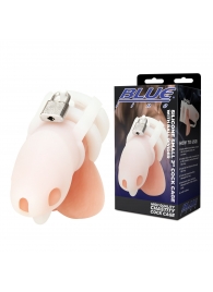 Белая клетка для пениса Silicone Small 2 in Cock Cage With Ball Divider - BlueLine - купить с доставкой в Казани