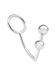 Кольцо на пенис с анальным стимулятором Two Bead Stainless Steel Anal Hook   Cock Ring - BlueLine - в Казани купить с доставкой