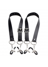 Ремни с зажимами для половых губ Spread Labia Spreader Straps with Clamps - XR Brands - купить с доставкой в Казани