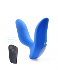 Синий вибромассажер простаты 3,5’’ Remote Control Curve P-spot Massager - 12 см. - Erokay - в Казани купить с доставкой