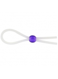 Прозрачное лассо с фиолетовой бусиной SILICONE COCK RING WITH BEAD LAVENDER - NMC - в Казани купить с доставкой