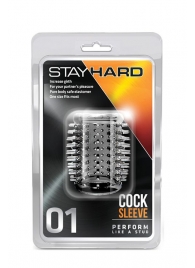 Прозрачная насадка с шипами STAY HARD COCK SLEEVE 01 CLEAR - Blush Novelties - в Казани купить с доставкой