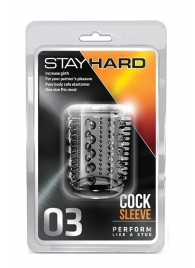 Прозрачная насадка с шипами и шишечками STAY HARD COCK SLEEVE 03 CLEAR - Blush Novelties - в Казани купить с доставкой