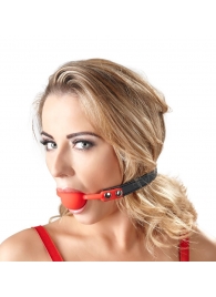 Силиконовый кляп-шар на чёрных ремешках Red Gag silicone - Orion - купить с доставкой в Казани