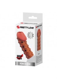 Телесная открытая насадка на пенис с бугорками - 19,8 см. - Baile - в Казани купить с доставкой