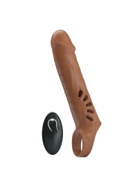 Коричневая вибронасадка с подхватом мошонки и пультом ДУ - Baile - в Казани купить с доставкой
