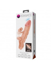 Телесная вибронасадка на пенис с подхватом мошонки - 20 см. - Baile - в Казани купить с доставкой