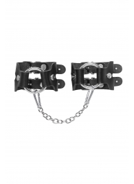 Черные кожаные наручники-браслеты из двух ремешков - Pecado - купить с доставкой в Казани