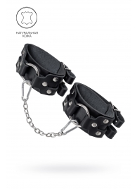 Черные кожаные оковы с двумя ремешками - Pecado - купить с доставкой в Казани