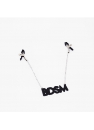 Зажимы на соски с кожаной подвеской BDSM - Crazy Handmade - купить с доставкой в Казани