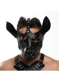 Черная кожаная маска «Собака» - Crazy Handmade - купить с доставкой в Казани