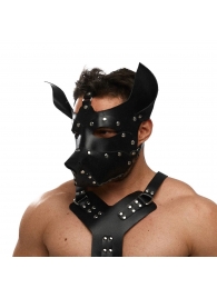 Черная кожаная маска «Собака» - Crazy Handmade - купить с доставкой в Казани