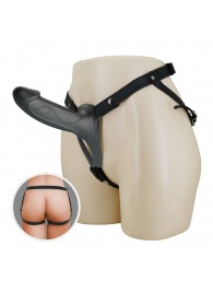 Черный полый мужской страпон London - 16,8 см. - Baile - купить с доставкой в Казани