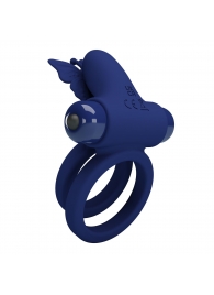 Синее эрекционное кольцо с вибростимуляцией клитора - Baile - в Казани купить с доставкой