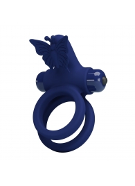 Синее эрекционное кольцо с вибростимуляцией клитора - Baile - в Казани купить с доставкой