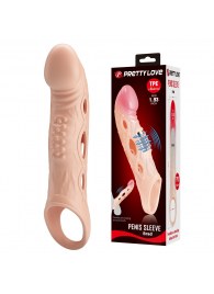 Телесная удлиняющая насадка с рельефом и вибрацией Brad - 21,3 см. - Baile - в Казани купить с доставкой